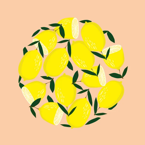 Лимоны в круг. Желтые круглые лимоны — стоковое фото