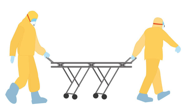 First aid. Rescuers flee to the aid of the patient. Emergency.