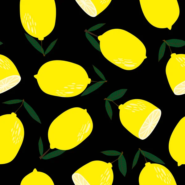 Бесшовная фоновая текстура желтых лимонов. Свежие лимоны — стоковое фото