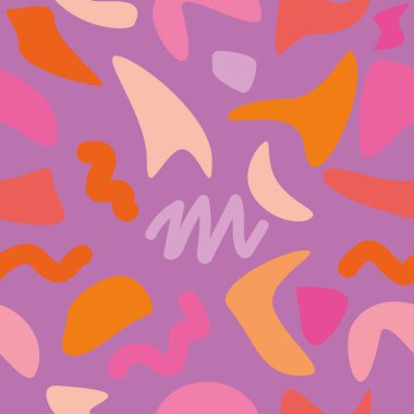 Renkli düz şekiller, pürüzsüz arkaplan. Farklı geometrik şekiller