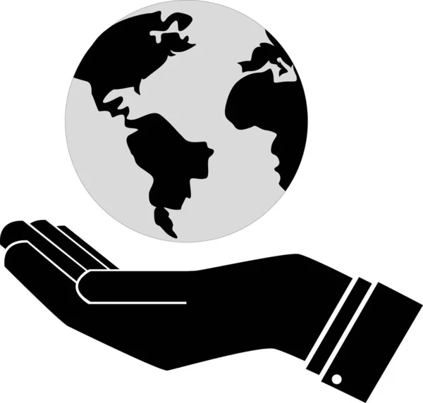 Den Země. Eko-světová ikona černá. Logo — Stock fotografie