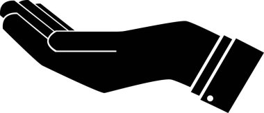 Siyah el logosu. Bir şey istemek için. Önemsemenin sembolü