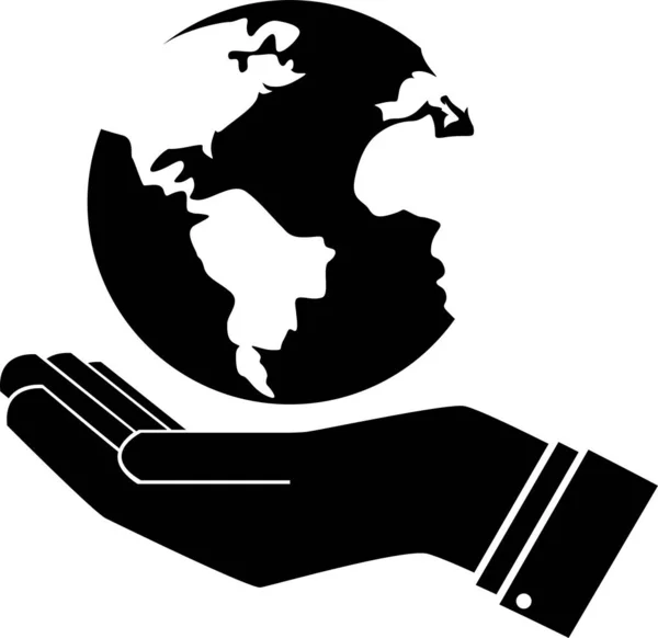 Aarde Dag. Eco wereld icoon zwart. Logo — Stockfoto