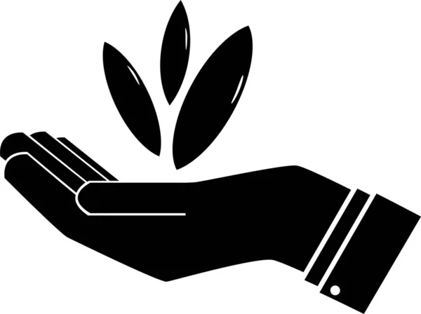 Flora en la palma de la mano. problemas medioambientales. Protección de las reservas mundiales . — Foto de Stock