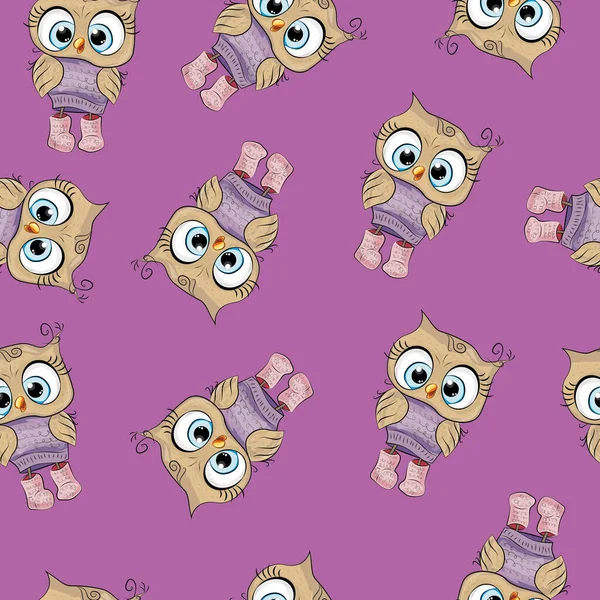 owl cute pattern background. funny baby texture animal