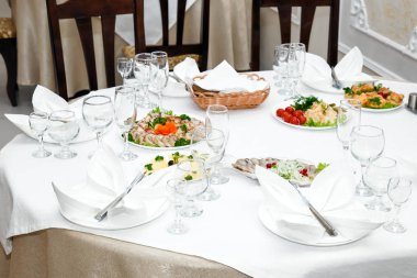 Ziyafet tablo bir restoranda servis