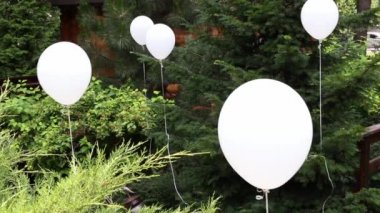 Yeşil Beyaz helyum topları düğün kutlamaları için ile dekore edilmiş otel park