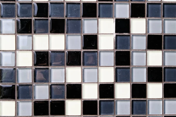 Mosaic Background of Black, White and Gray Ceramic Tiles — стокове фото