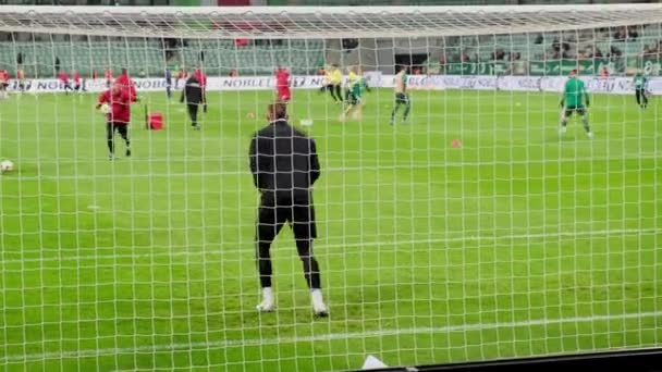 Wroclaw Poland November 2019 Soccer Players Slask Wroclaw Team Warm — Stock Video