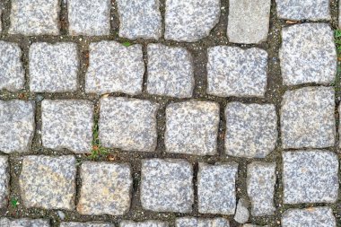 Eski Cobbled Pavement 'in dokusu. Soyut Granit Backg