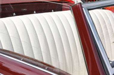 White leather trim for luxury car seats