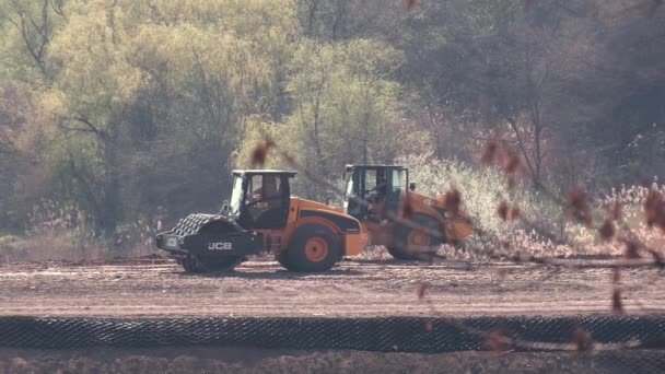 Kryvyi Rih Ukraine Nisan 2020 Toprak Paten Pisti Yolu Kapatmaya — Stok video