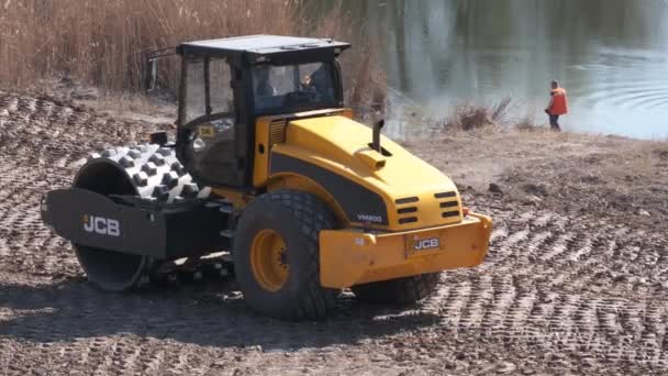 Kryvyi Rih Oekraïne April 2020 Bodemschaatsbaan Werkt Basis Van Weg — Stockvideo