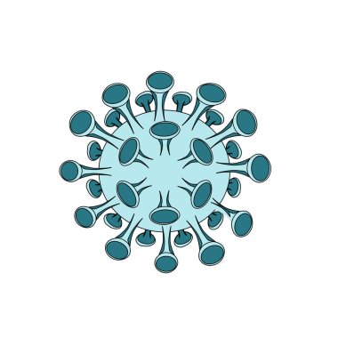 Corona virüs ilüstratörü beyaz arkaplanda izole edildi