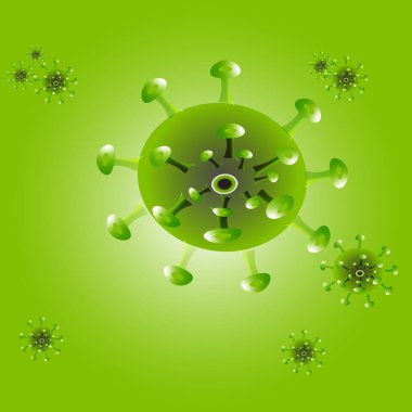 Coronavirus ilüstratörü. Virüs yok edici. Hastalık yayılıyor. virüs konsepti
