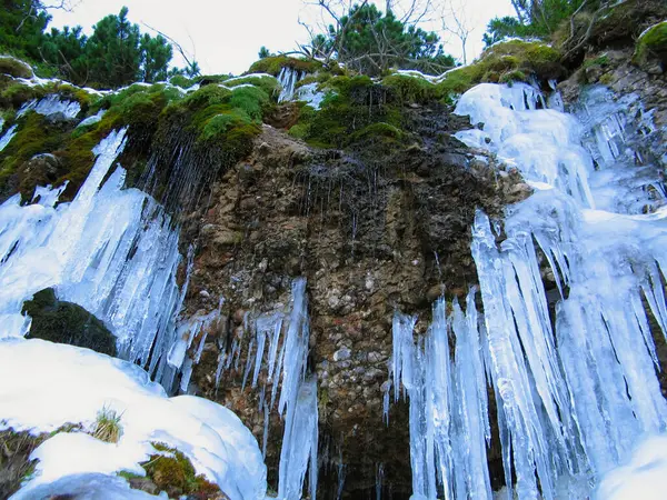 Cachoeira Congelada Inverno — Fotografia de Stock