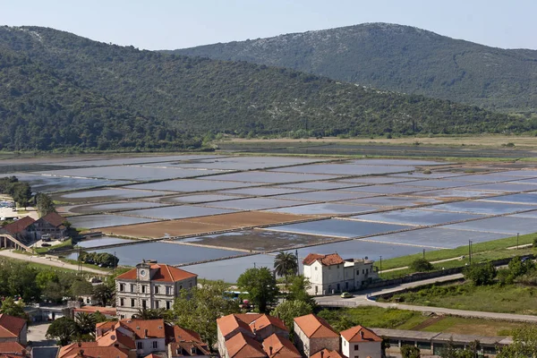 Ston saltern, vista aerea — Foto Stock