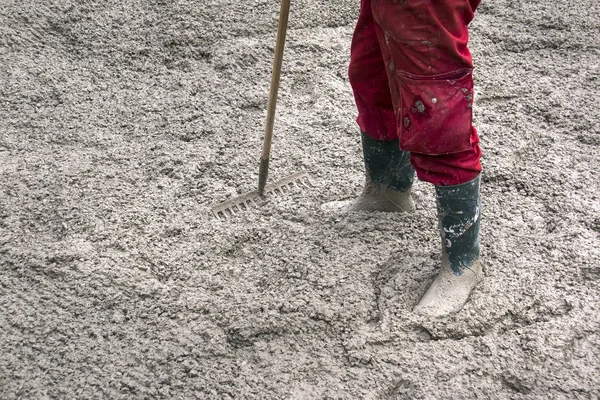 Base de concreto de nivelamento — Fotografia de Stock