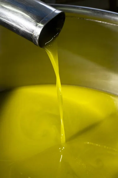 Detail Olive Oil Production Line Last Phase Centrifugal Extraction — Stock Photo, Image