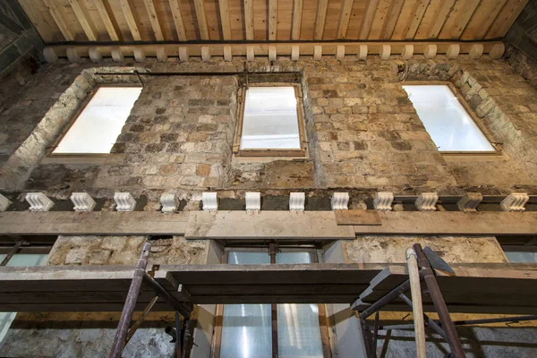 Renovace Starých Stěn Dubrovnik Palace Injekcí Speciálního Materiálu Výztuže Pásky — Stock fotografie