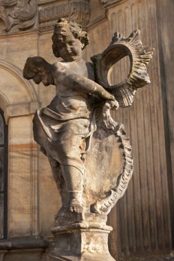 Olomouc Barok sütun ayrıntılarını. Klasik Barok sanat. Ayrıntı heykel.