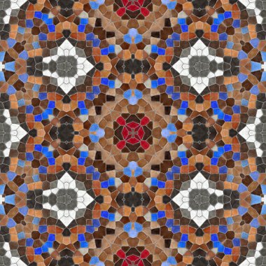 Doku Doğu Halı. Mozaik cam kırıkları. Yeni sorunsuz doku soyut kumaş. Sürekli değişen duvar kağıdı döşeme. Oryantal desen