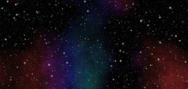 Yeni panoramik derin uzaya arıyorum. Karanlık gece gökyüzüne yıldızlarla dolu. Uzayda Bulutsusu