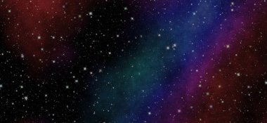Yeni panoramik derin uzaya arıyorum. Karanlık gece gökyüzüne yıldızlarla dolu. Uzayda Bulutsusu