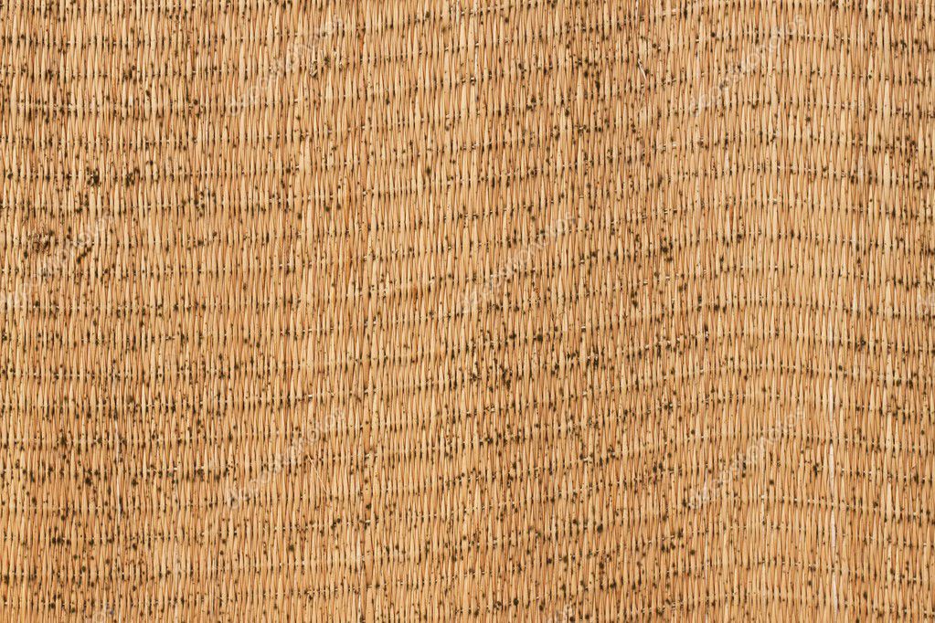 Closed Up Wooden Weave Texture Background Moldy Straw Mat