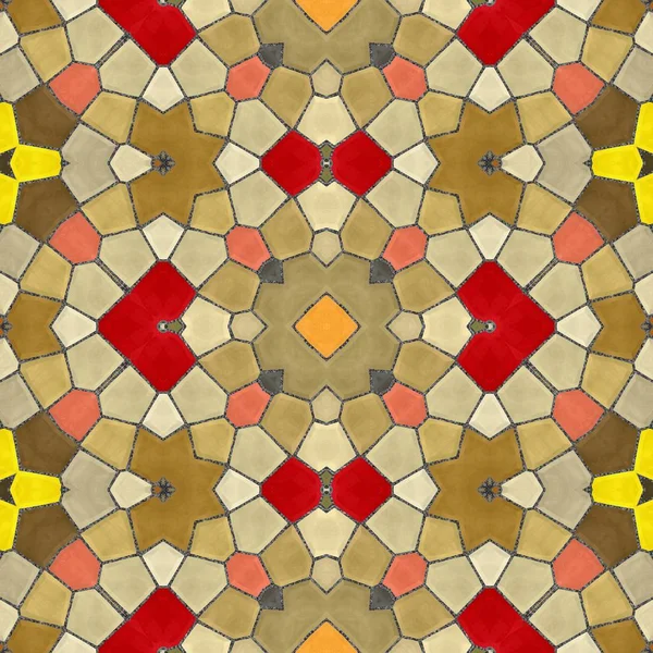 Yellow seamless tiles. Arabic tile texture with geometric ornaments. Oriental carpets.