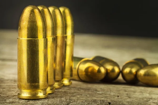 9mm caliber cartridges. Sale of weapons and ammunition. The right to bear arms. — Stock Photo, Image