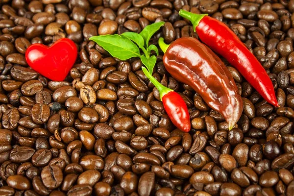 Coffee and chili peppers. Sale of coffee and spices. Trade in agricultural commodities.