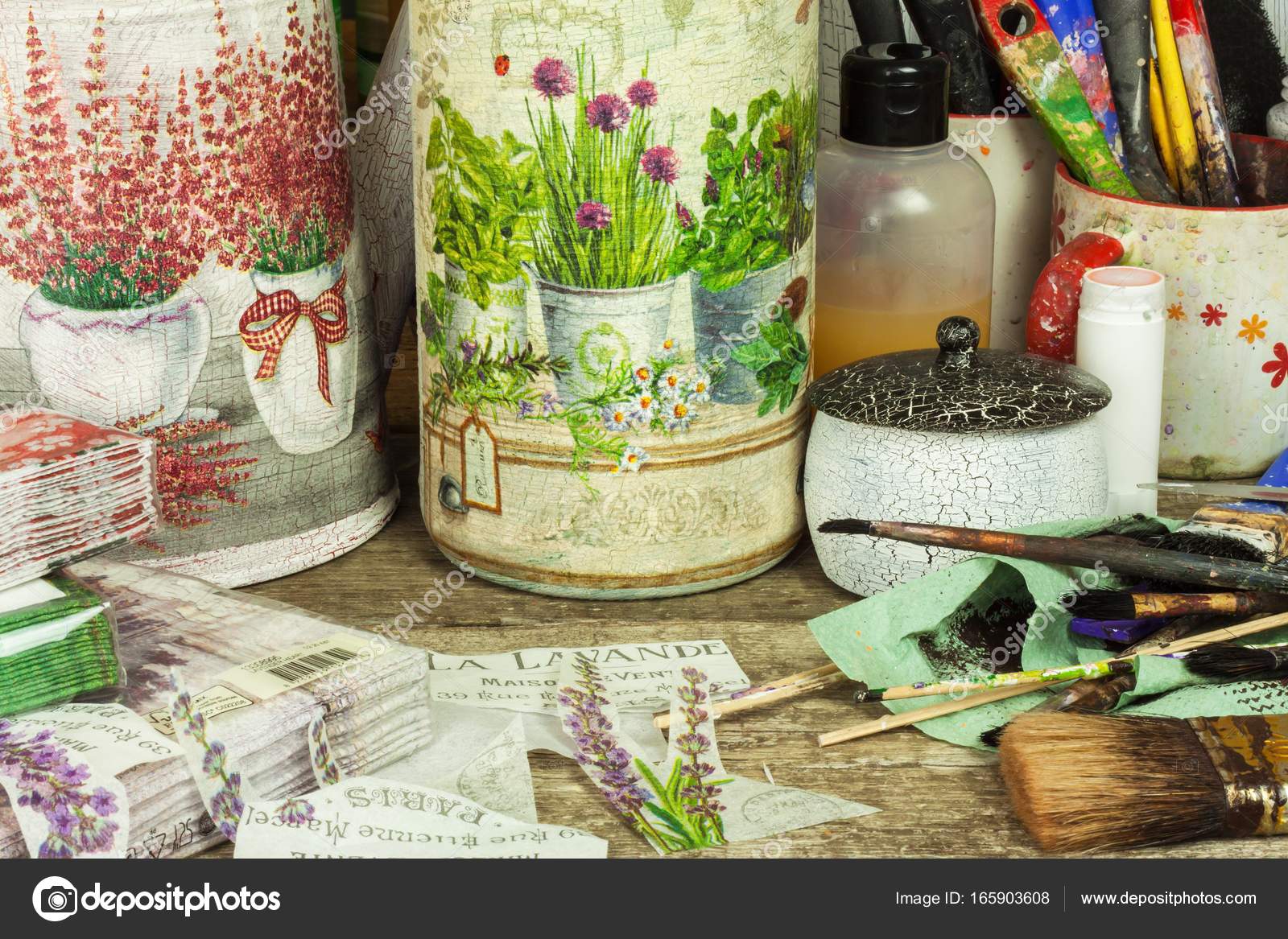 BRNO, CZECH REPUBLIC 10 September, 2017 Products made by decoupage