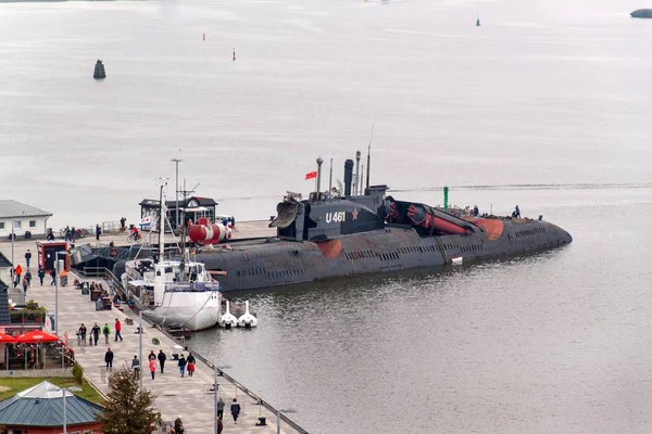 PEENEMUENDE, ALEMANHA - 21 de setembro de 2017: Submarino convencional U-461 da antiga Marinha Soviética do Báltico pertence à classe 651. No código da OTAN chamado JULIETT . — Fotografia de Stock