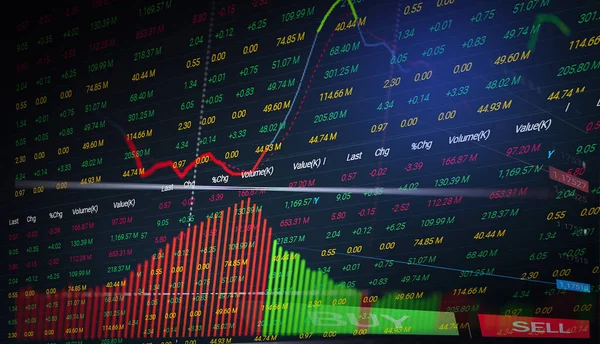 Crise marché boursier graphique commerce forex trading et analyse en — Photo