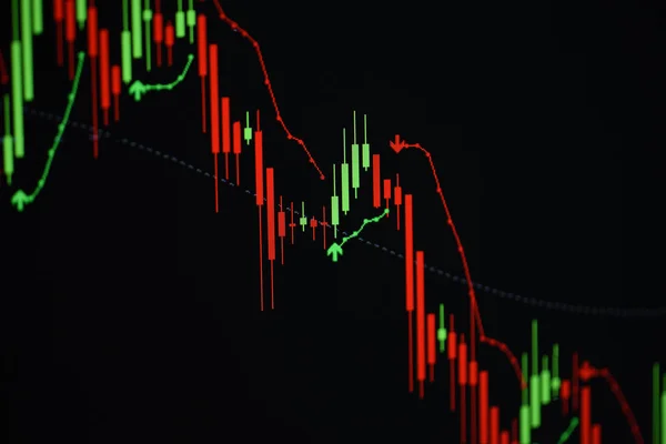Stock crash market exchange loss trading graph analysis investme — Stock Photo, Image