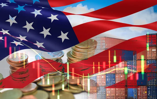 Экономическая рецессия в США и Китае — стоковое фото