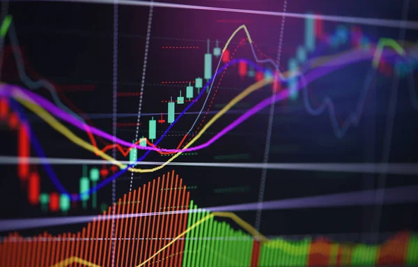 Gráfico de negócios financeiros análise gráfico mercado de ações gráfico backg — Fotografia de Stock