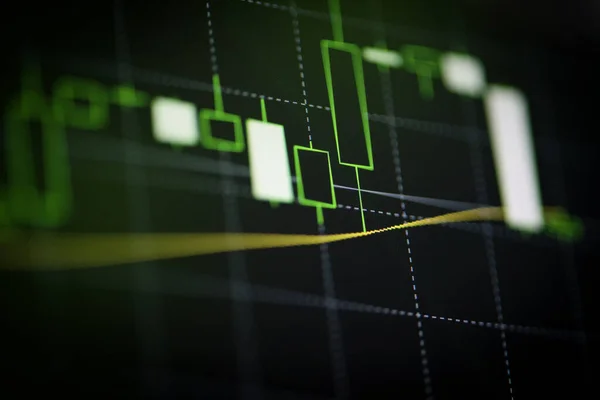 Negócio gráfico mercado de ações / negociação forex e castiçal anal — Fotografia de Stock
