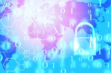 Dijital nu üzerinde kilitlenmiş veri güvenlik sistemleri bilgisayarı