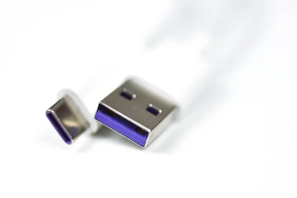 Смартфон USB тип c Зарядное устройство адаптер - новый быстрый USB Type-C порт — стоковое фото