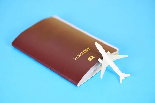 Uçak ve pasaport uçuş yolcuları uçuyor. — Stok fotoğraf