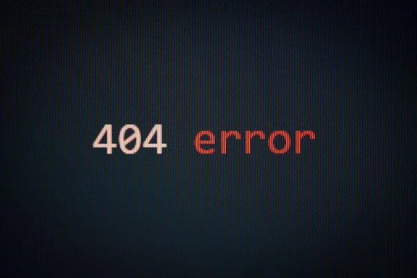 404エラーメッセージ表示画面上の黒い背景データアラートコンピュータネットワークシステムの問題エラーソフトウェアの概念 選択的フォーカス — ストック写真
