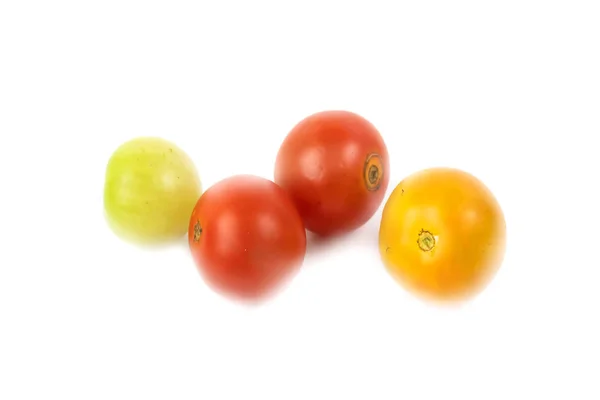 Bunte Tomaten Isoliert Über Weißem Hintergrund — Stockfoto