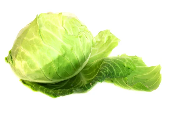 Cabbage Cut Half Fresh Garden Isolate White Background — Stock Photo, Image