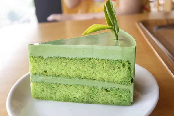 Kuchen Aus Grünem Tee lizenzfreie Stockfotos