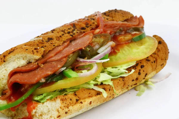 Sandwich diisolasi pada latar belakang putih Stok Foto
