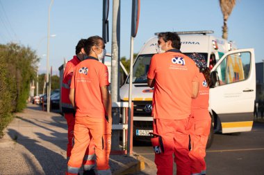 MLAGA, İSPAN 10 Nisan 2020. Clnico de Mlaga Hastanesi, Sağlık personeli, COVID19 'a karşı savaşanlar.