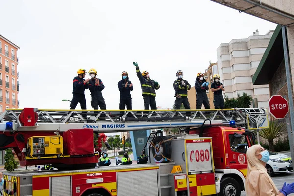 Málaga Espanha Abril 2020 Covid Homenagear Aplausos Aos Profissionais Saúde — Fotografia de Stock