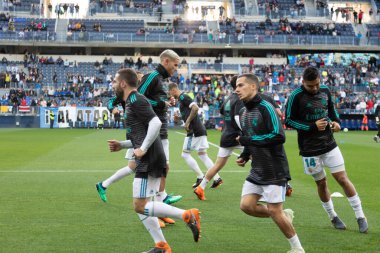 Mlaga, İspanya. 15 Nisan 2018. La Liga Maçı Mlaga C.F. - Real Madrid C.F..